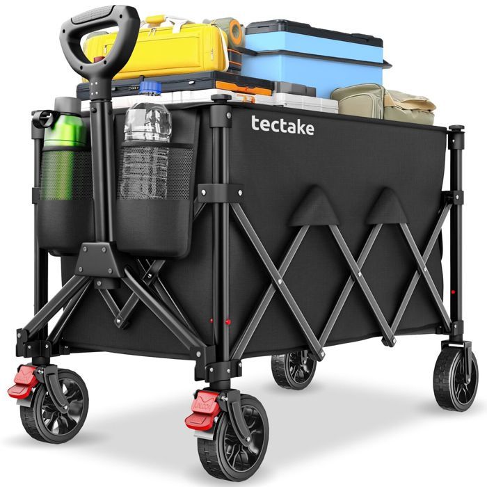 Chariot - TECTAKE - Sac de transport ROLLRIDER pliable avec poignée télescopique et roues profilées 45 x 88 x 95 cm - 120L