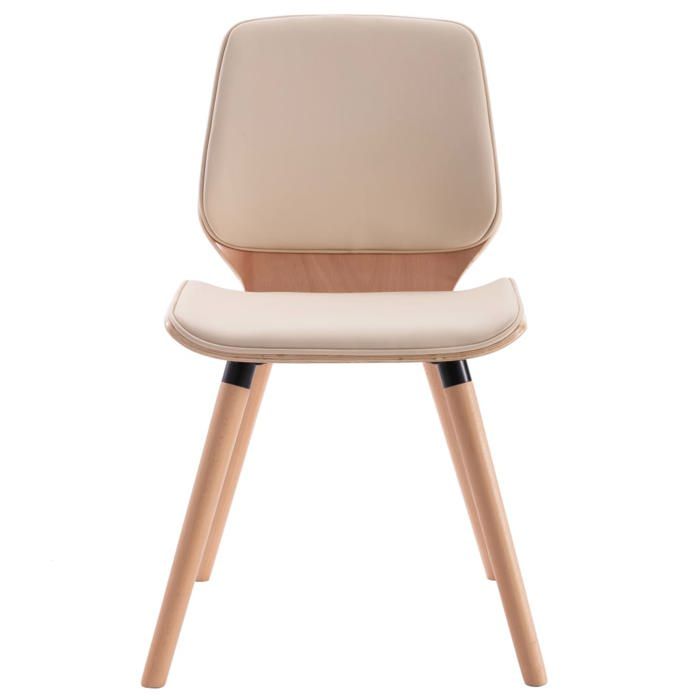 Chaises cuisine(2 pcs) - Crème - Chaises à manger - 2 personnes - crème similicuir 48x62.5x85 cm F3049