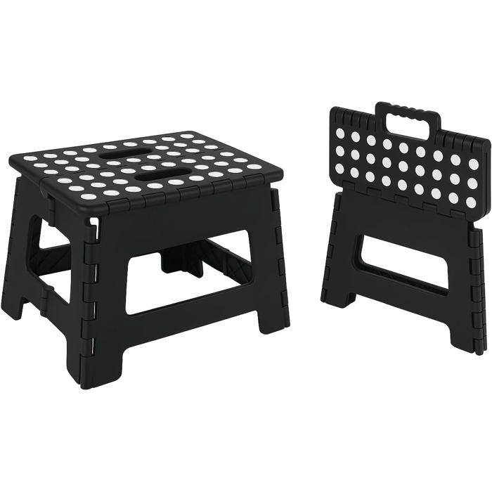 Marchepied pliable - 22 cm - Tabouret pliant stable - Pliable avec surfaces antidérapantes - Facile à transporter - Petit tabouret -