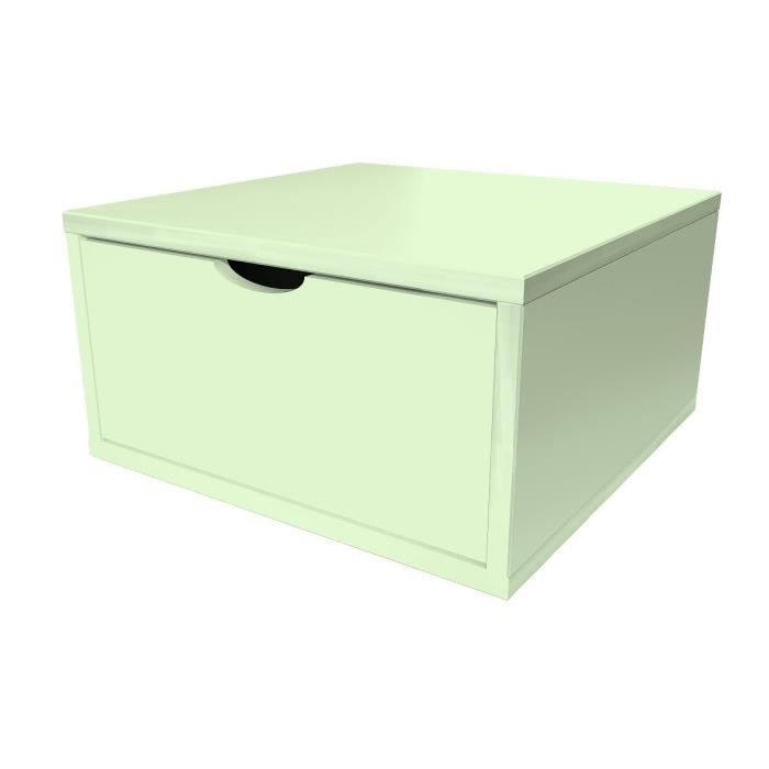 cube de rangement largeur 50 cm + tiroir - couleur - vert pastel