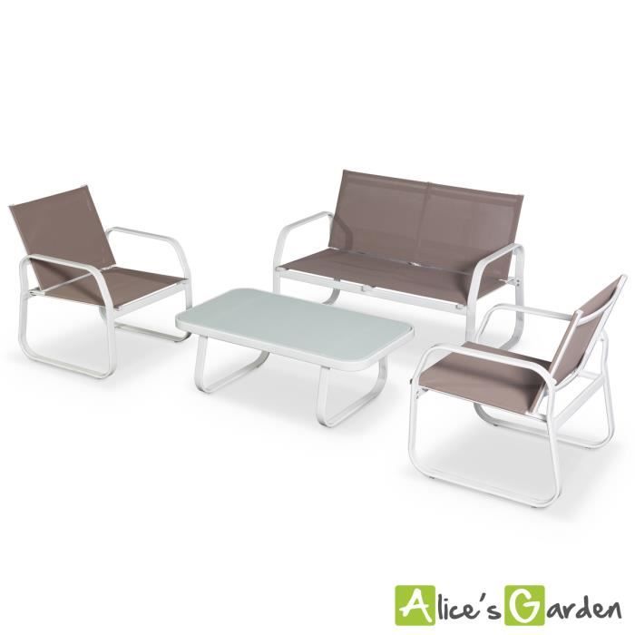 Salon De Jardin Textilene 4 Places Macadamia Bla Achat Vente