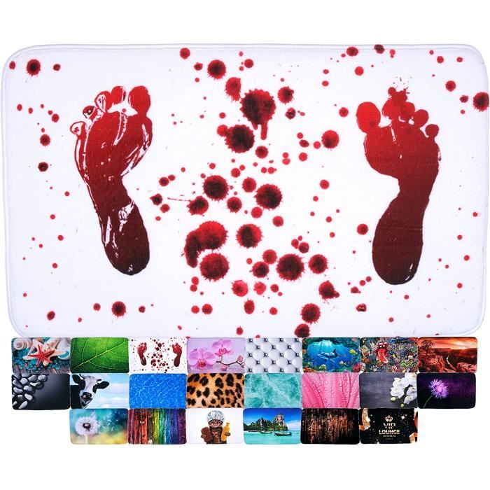 Tapis De Bain Absorbant Halloween 40x60cm - Dos Antidérapant TPR, Lavable Machine - Design Citrouille, Fantôme - 12