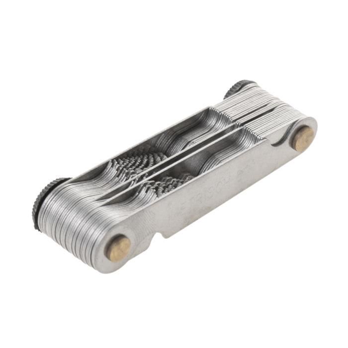 Lot De 3 Jauges Centrales Acier Inox - Mesure Pas De Filetage 55° Et 60° - Métrique Et Standard