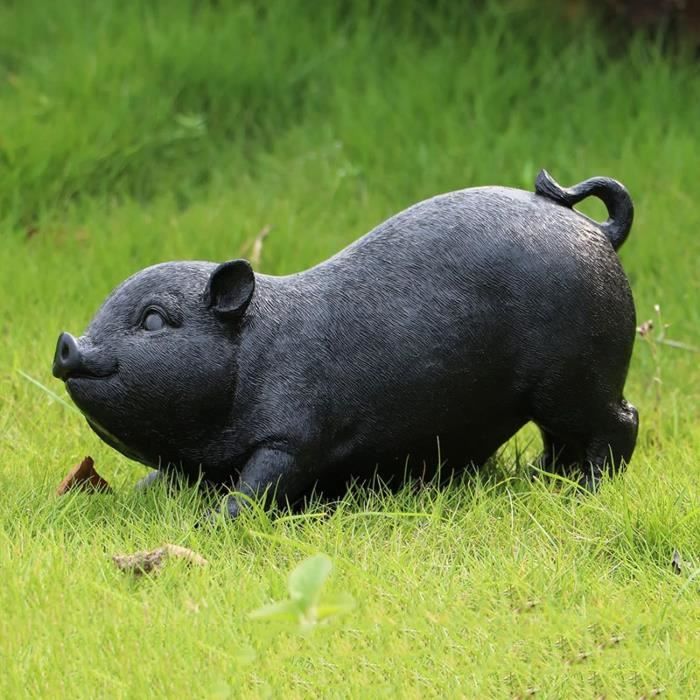 Statues d'animaux de cochon en pierre - Solutions durables de décoration de jardin