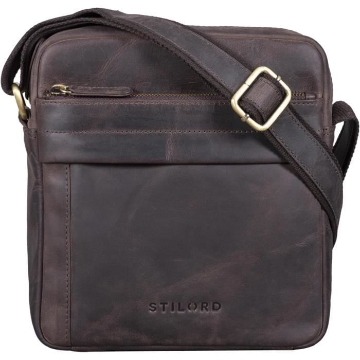 Sac Messager Vintage En Cuir Pleine Fleur Marron - Fait Main En Inde, Bandoulière Réglable, Fermoir Boucle