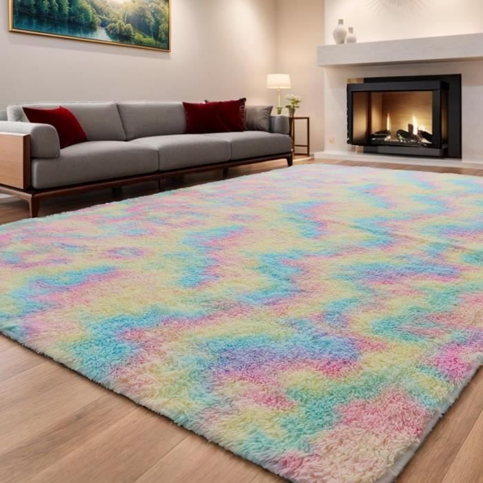 Tapis De Jeu Néon 3D 160x200 Cm - Motifs Graffiti, Antidérapant, Facile à Nettoyer