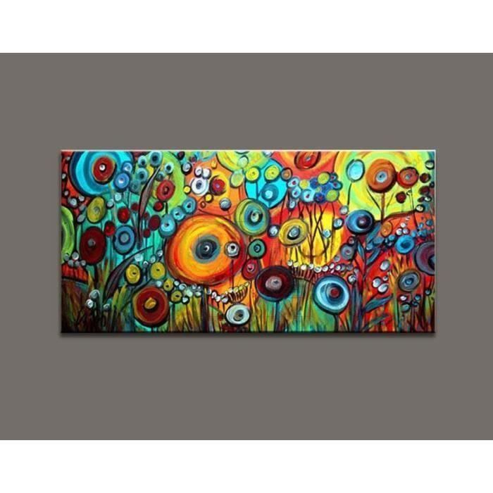Tableau Deco Peint A La Main Toile Abstrait Couleur Fleur Peinture A L Huile Moderne Art Mural Sans Cadre Achat Vente Tableau Toile Cdiscount