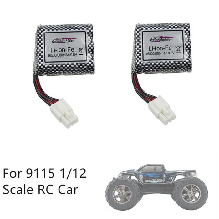 VOITURE 2PCS 9.6V 800mAh Upgraded Li-Po Batterie pièce de rechange