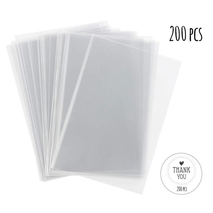 200pcs 10 * 15cm Sac Plastique Tansparent OPP Pochette Sachet d’Emballage Cellophane Biscuit Bonbons Perles Bijoux Cadeau