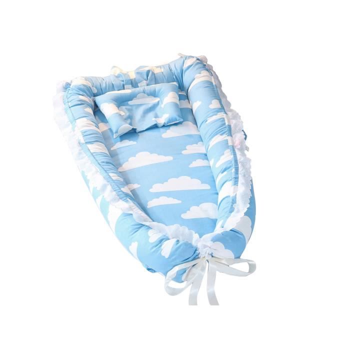 Reducteur De Lit Bebe Amovible Dentelle Bleu Nuage Cdiscount Puericulture Eveil Bebe