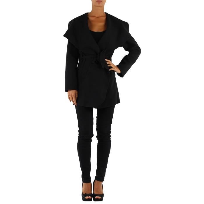 Veste manteau noir femme clearance