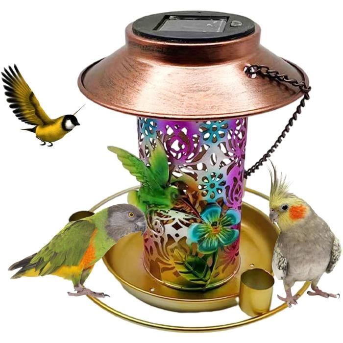 Mangeoire à oiseaux solaire pour l'extérieur, mangeoire solaire pour  colibri avec lumière, en métal étanche, lampe de jardin p[457] - Cdiscount
