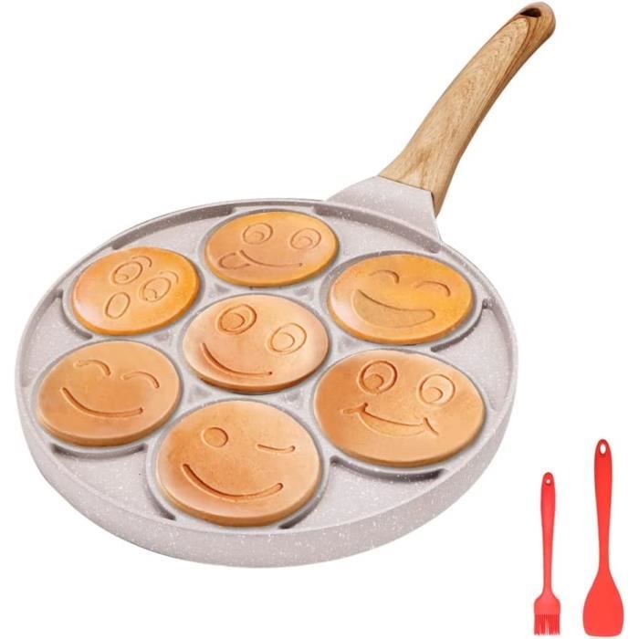 Poêle à Pancakes Induction, Smiley Poêle à Crêpes pour Enfants