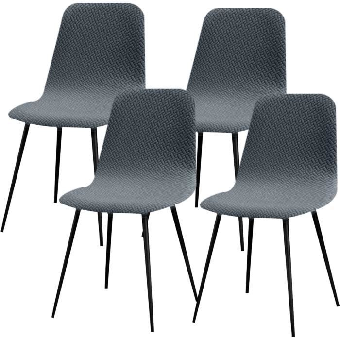 CHNSHOME Lot 4 Housses Chaises Scandinaves Extensibles – Renouvelle Ta Salle à Manger Facilement !