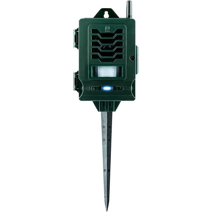 Répulsif solaire à ultrasons pour chat - Étanche - Avec détecteur de mouvement et lumière clignotante - Pour jardin, cour, champ, ferme, chiens, oiseaux, renard, vert