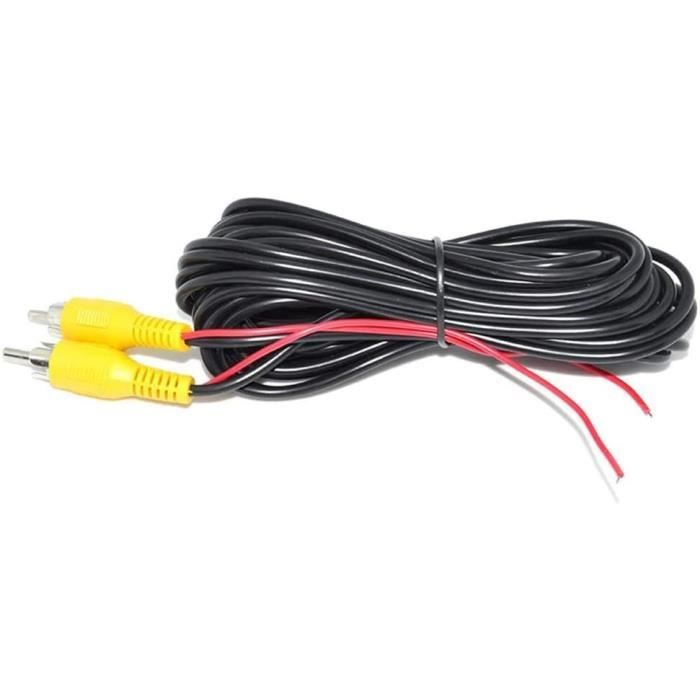 Lot De 2 Câbles 3,5mm Vers RCA Coudés 90° - 1m, Pour Caméra Voiture, DVR, Audio