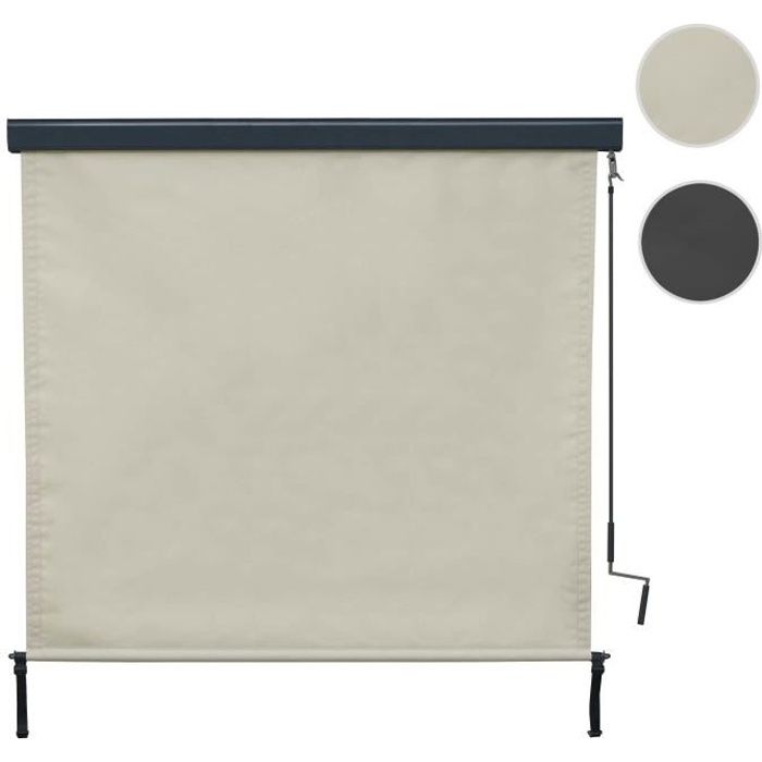 Store enrouleur vertical HWC-F42 store extérieur Protection anti-UV 50 ~ 250x180 cm crème-beige
