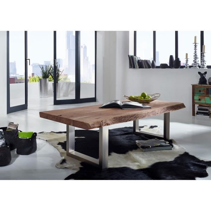 Table basse 120x80cm - Fer et bois massif dacacia laqué (Natural Stone) - FREEFORM #120 Table basse 120x80cm - Fer et bois massif dacacia laqué (Natural Stone) - FREEFORM #120