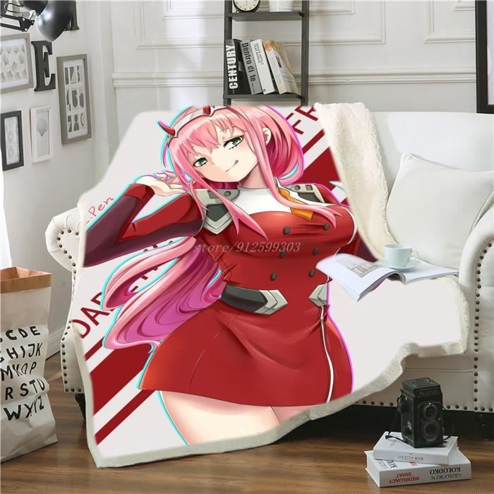 FLR 44944 Couverture en peluche imprim e en 3D Anime Zero Two