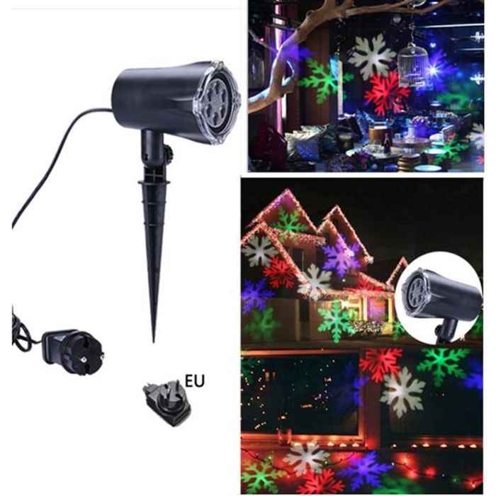 Mini Noël Projecteur de flocon de neige Décoration Multicolore Flocons