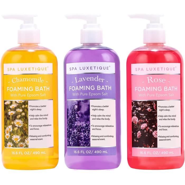 Spa Luxetique Bain Moussant avec Sel d'Epsom pur, Coffret de Bain