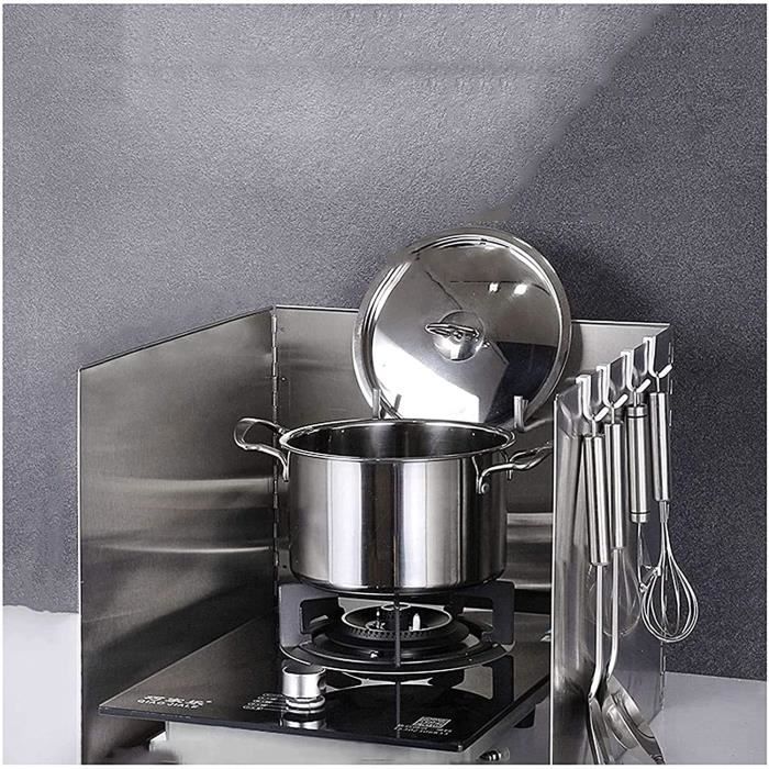 Plaque Anti-Éclaboussures Pliable Cuisine 84x39 Cm – 3 Panneaux, Aluminium Anti-Adhésif, Protection Cuisson Facile