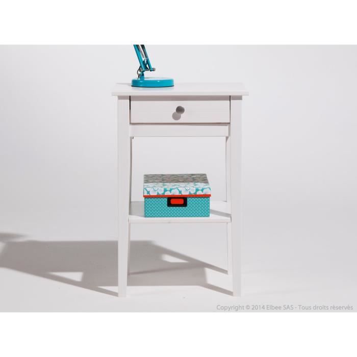 Chevet En Bois Massif Avec 1 Tiroir Hauteur 70cm Berna Blanc Achat Vente Chevet Chevet En Bois Massif Avec 1 Soldes Cdiscount