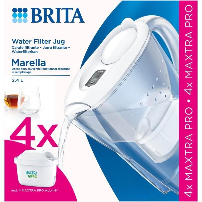 Carafe filtrante Marella blanche BRITA - 1 filtre MAXTRA+ inclus sur  marjanemall aux meilleurs prix au Maroc