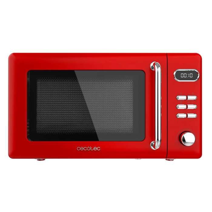 Cecotec Micro-ondes Numérique avec Grill de 20 L Proclean 5110 Retro Rouge: 700 W 5 Niveaux Minuterie 8 Programmes - Cecotec
