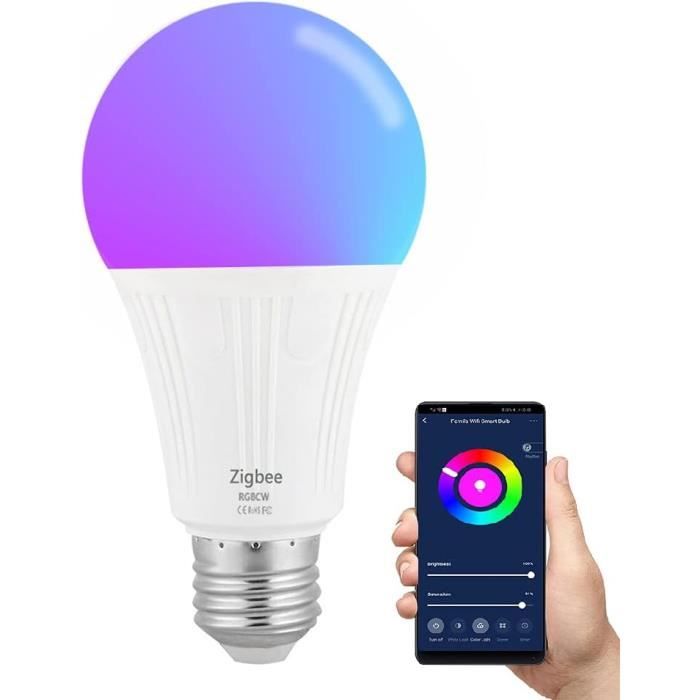 ANWIO 8.5W Ampoule LED WiFi Intelligente E27 Dimmable et multicolore