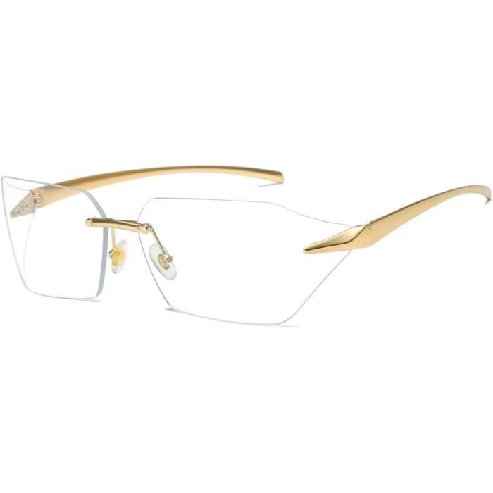 Lunettes De Soleil Ovales Sans Monture - Unisexe - Verres Polycarbonate UV400 - Style Vintage