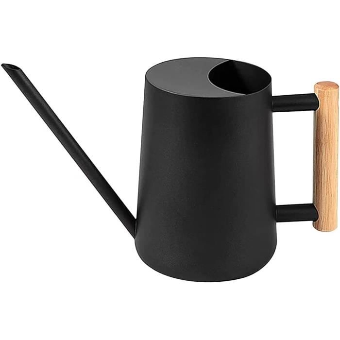 Arrosoir En Acier Inoxydable 1 Litre Avec Bec Long Et Poignée En Bois - Pour Plantes D'intérieur, Design élégant Blanc