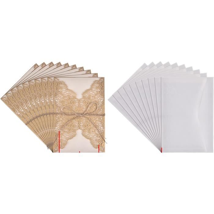 Shanrya Cartes D'Invitation Mariage Coeur Blanc - Set Élégant Pour Faire-Part Cérémonie
