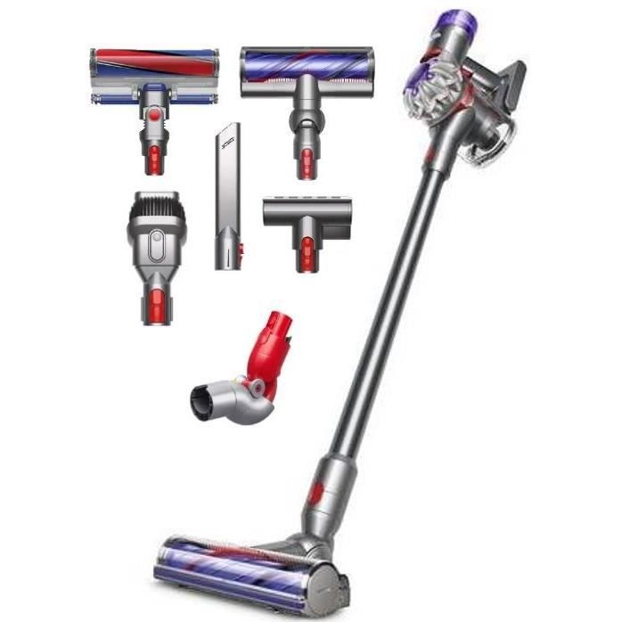 DYSON V8 Absolute - Aspirateur Balai - 7 brosses et accessoires - 40 minutes d’aspiration puissante