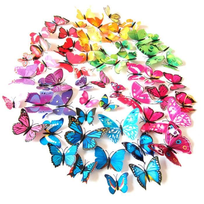 EJ.life Stickers Muraux 3D Papillons - Décoration Salon Maison