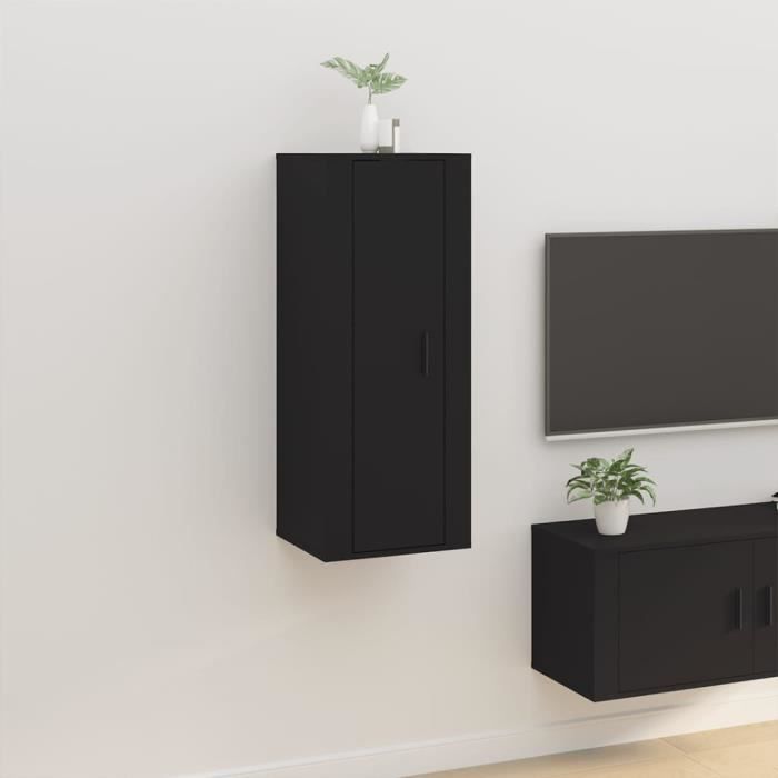 famirosa meuble tv mural noir 40x34,5x100 cm-681