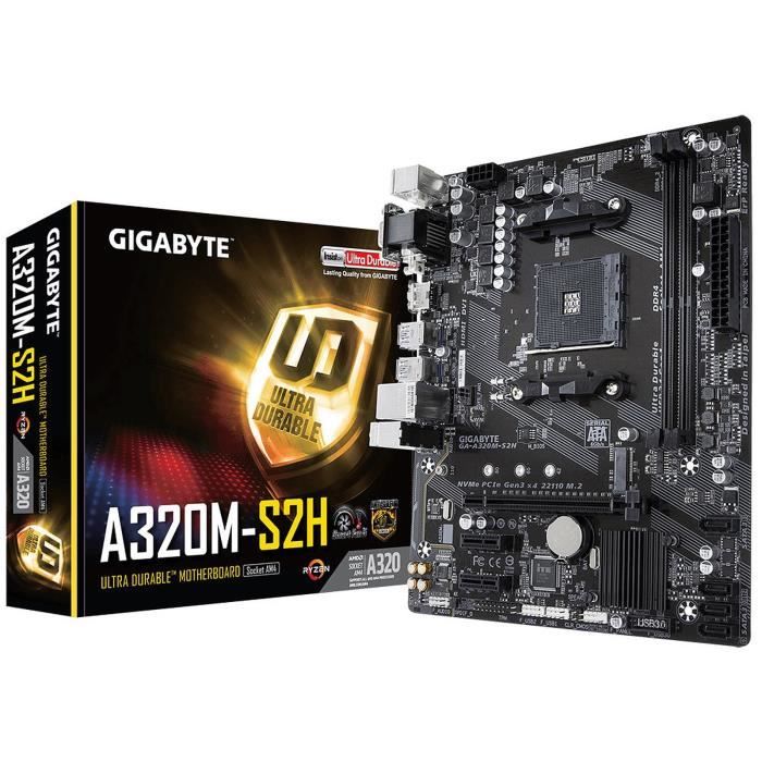 GIGABYTE Carte m&egrave;re  A320M S2H - A320/AM4/mATX 