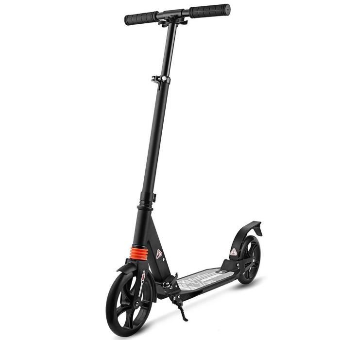 Adolescent Adulte Trottinette Pliable R/églable en Aluminium City Scooter Roue Arri/ère et Frein /à Main