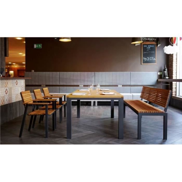 Salon De Jardin Alu Et Bois 6 Personnes Marino Achat Vente