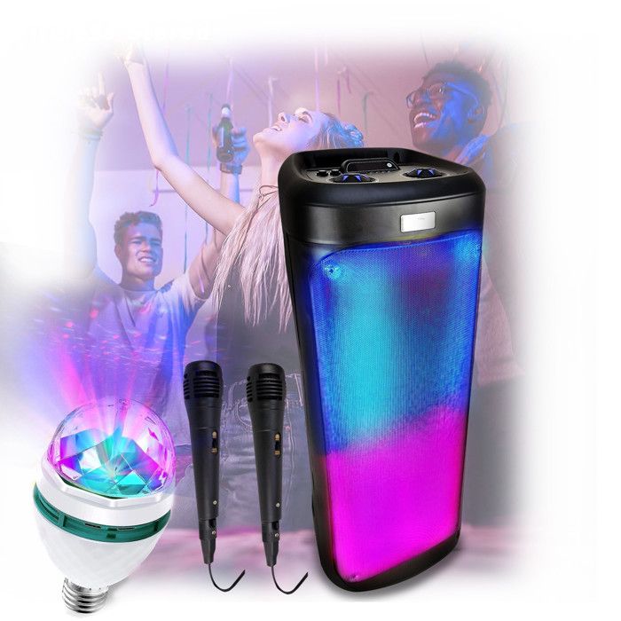 Enceinte sur batterie Inovalley KA115-RGB, 1000W, USB Blueto