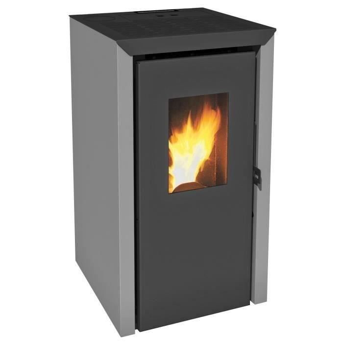 Poêle à granulés modulable INVICTA Bassano - 5 kW - Rendement >93% - Gris