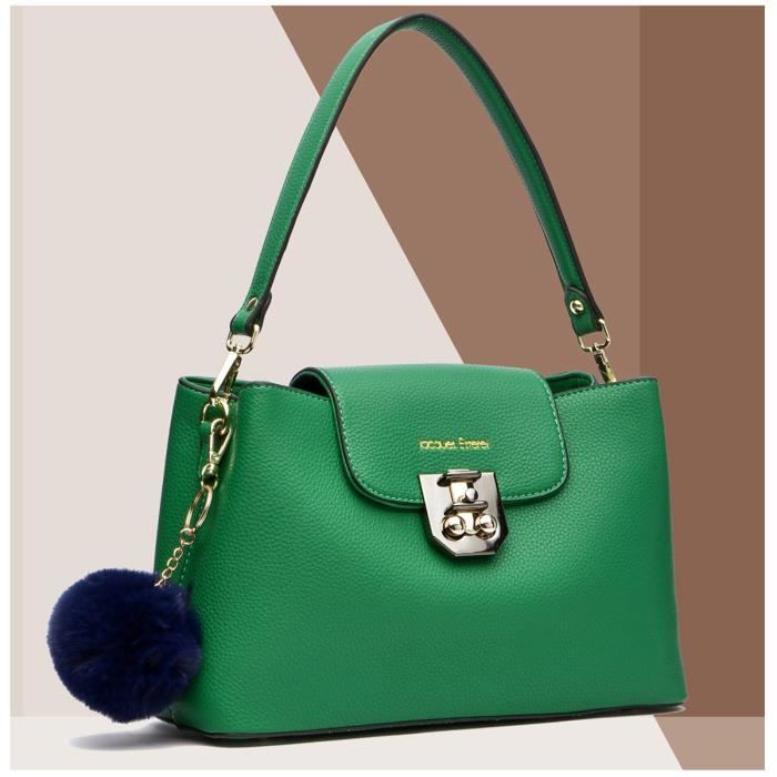 Sac createur Jacques Esterel vert 30x20x12 cm R1758 vert Cdiscount Bagagerie Maroquinerie