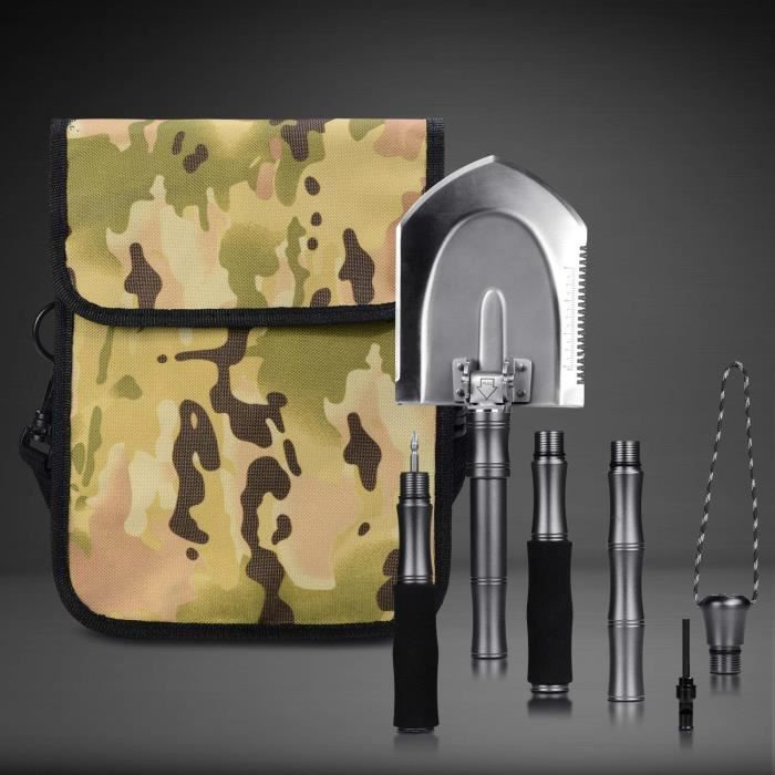 AJOTEQPT Pelle pliante multifonctionnelle portable pour la randonnée et le jardi