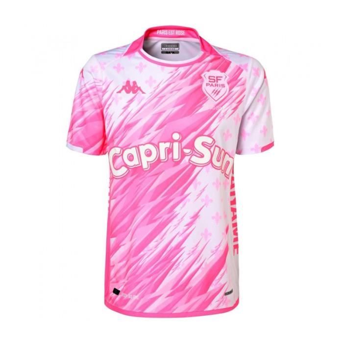 Maillot Rugby Stade Francais Paris Third 23 24 Kappa Rose Adulte Homme Manches courtes Respirant Cdiscount Sport