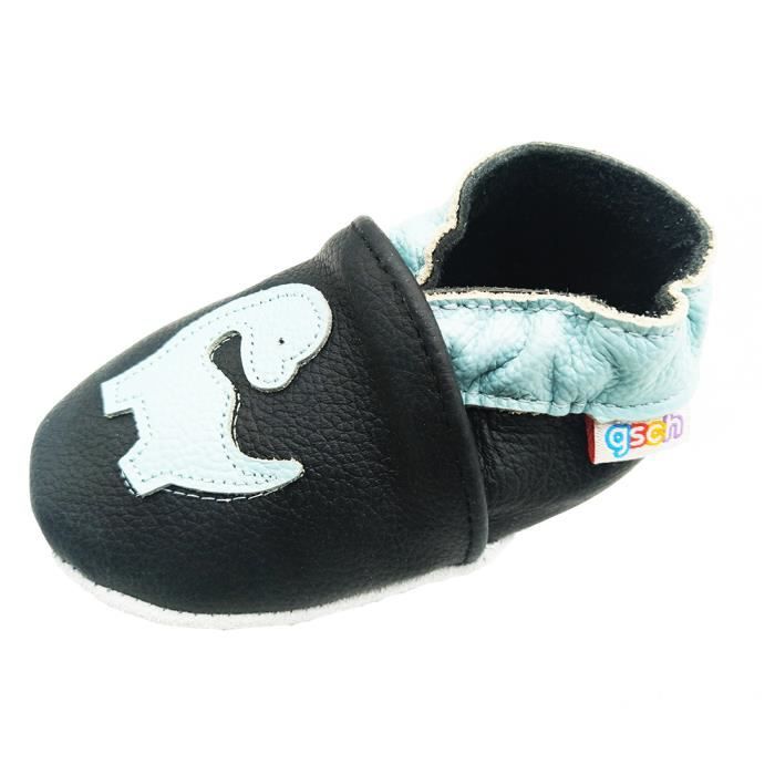 Chaussons Bebe Cuir Souple Chaussures Premiers Pas Chat Gris Unisexes Avec Des Chaussures Dinosaure Cdiscount