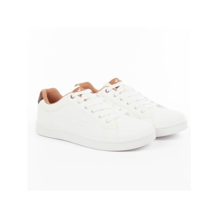 Baskets basses KAPORAL - blanche - Blanc - Homme - Synthétique - Plat - Lacets - Adulte