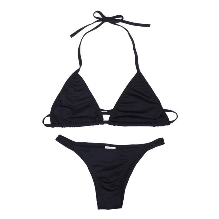 Mailot Simple Maillot de bain 2 pièces noir simple sexy de première qualité pour ...