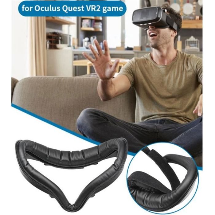 Augproveshak Oculus Quest 2 VR Support Dinterface Faciale Et Coussin De Protection en Mousse en Cuir PU Et Couvercle De Protection De La Lentille Et Coussin De Nez Ensemble Personnalisé 