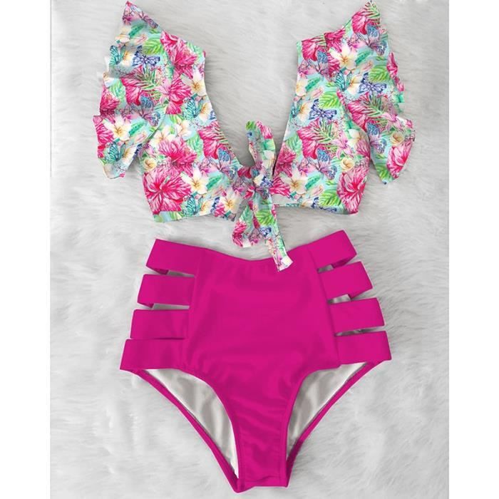 Maillot De Bain 2 Pièces Fille Licorne - Bikini Manches Courtes Et Short - Arc-en-Ciel Pour 3-8 Ans