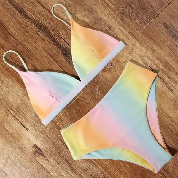 Bikini Taille Haute Pour Filles 9-16 Ans - Coussinets Amovibles, Bretelles Réglables | Maillot De Bain Color Block, Plage, Piscine